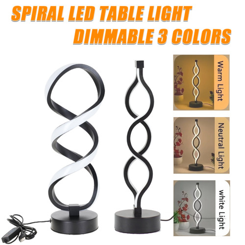 Led spiral table lamp - table, dimmable