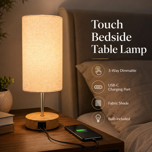 Touch bedside table - table, lamp