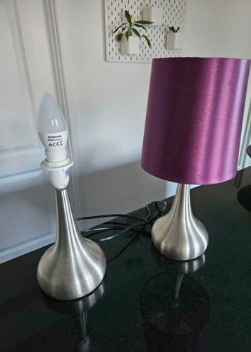 Bedside touch lamps silver - x,