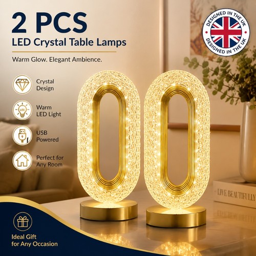 Led crystal table lamp - 2×led,