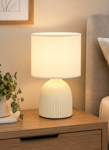 Mini ribbed table lamp cream - mini,