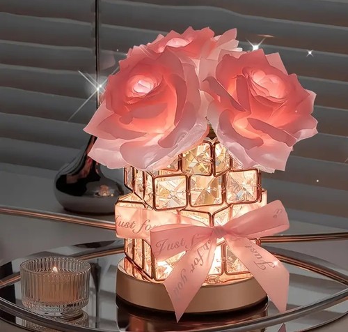 Crystal rose table lamp led - lamp,