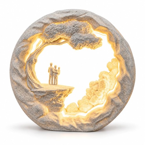 Family led table lamp marble - family,