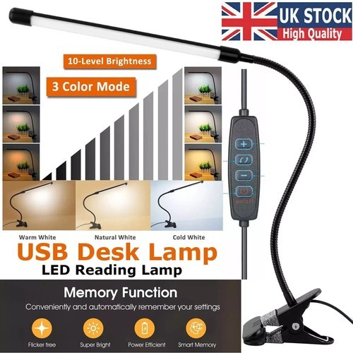 Usb clip desk lamp - usb, on