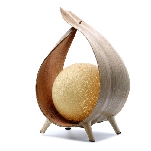 Natural coconut table lamp - natural,