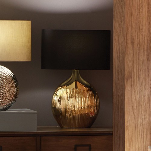 Gold ceramic table lamp - gold,