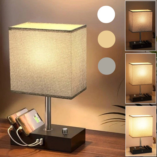 Usb bedside table - usb, lamp