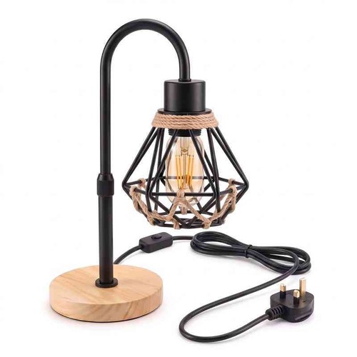 Wooden table lamp bedroom - lamp, e27